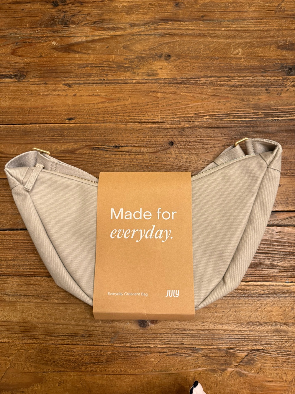 A37 -July Everyday Crescent Bag in Beige